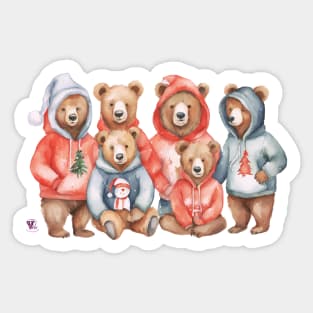 Hoodies  Christmas Bears Sticker